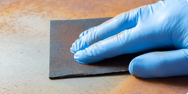 Lijar la superficie oxidada quitar óxido en metal