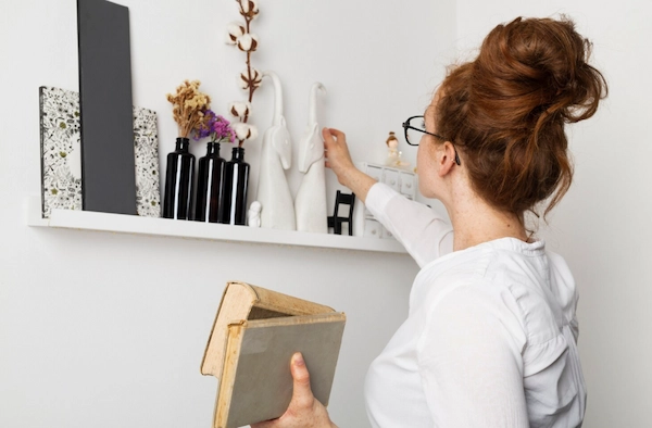 Usa repisas para liberar espacio en superficies